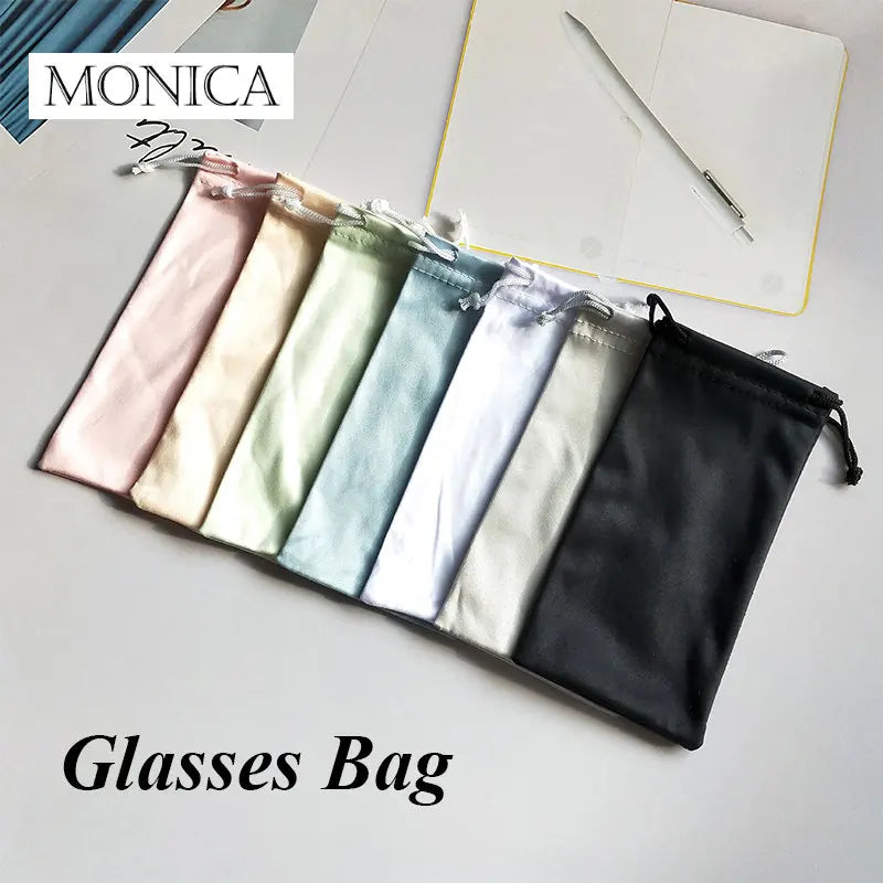 Femlion Sunglasses Drawstring Pouch Solid Color Eyeglasses Pocket Glasses Case .