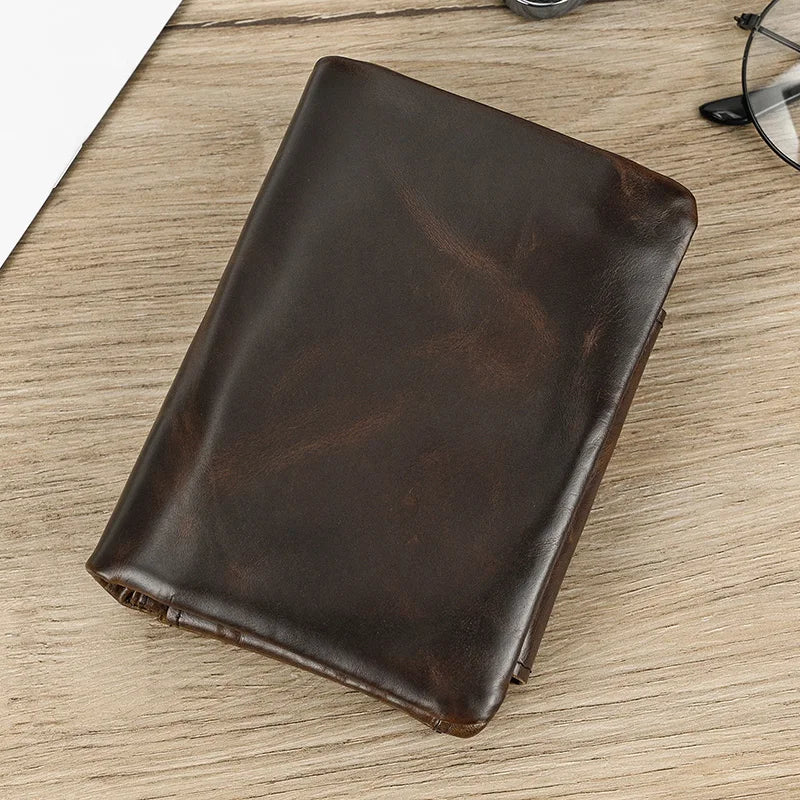 Femlion Genuine Leather Short Wallet for Men and Women - Luxury Business Card Wallet