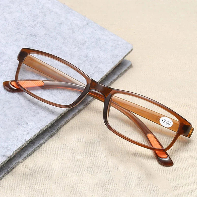 Femlion Ultralight Square Resin Lens Reading Glasses for Men and Women +1.0 to +4.0