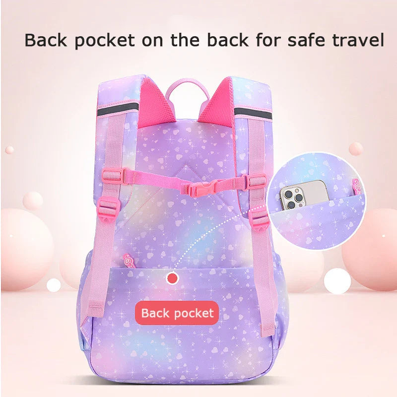 Femlion Rainbow Series Princess School Backpack for Girls