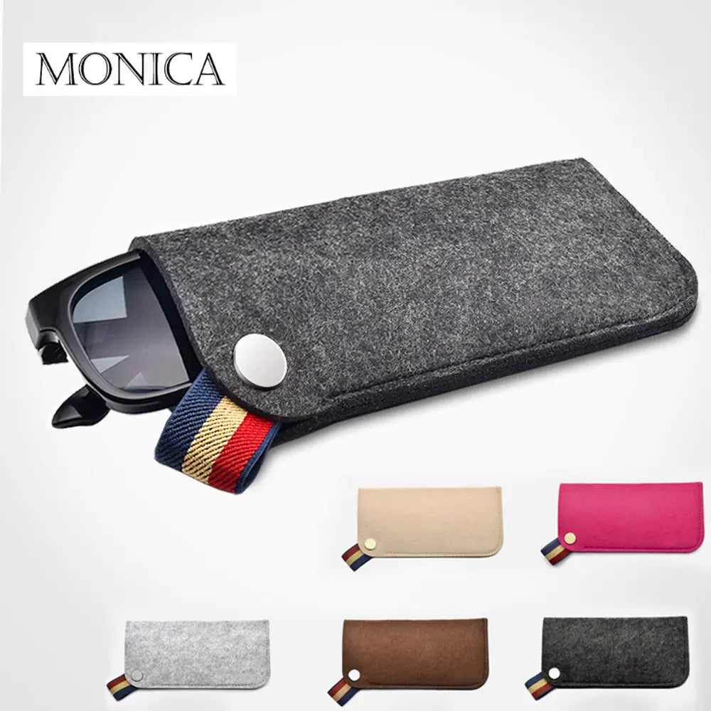 Femlion Candy Color Felt Sunglasses Case Soft Eyeglasses Bag Storage Box