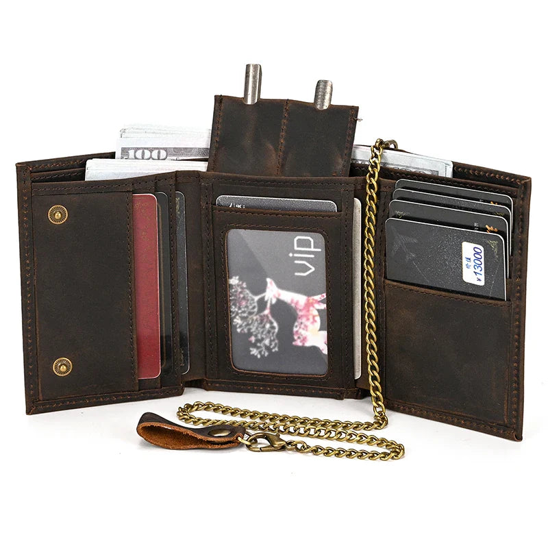 Femlion Genuine Leather Men's Wallet with Coin Pocket and Card Holders