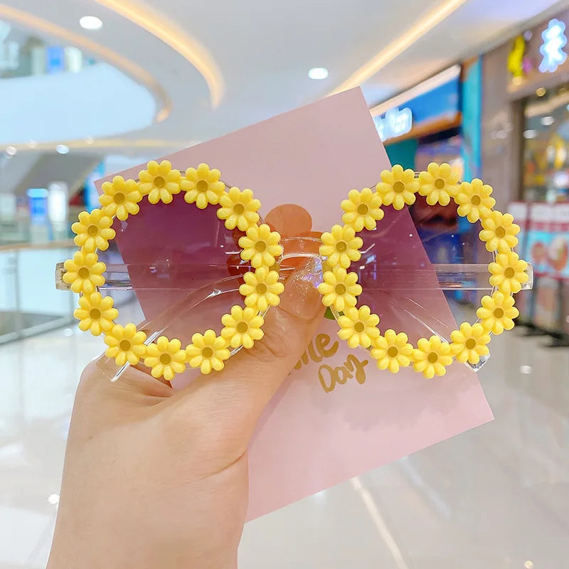 Femlion Daisy Sunflower Child Sunglasses UV400 Women Outdoor Party Eyewear