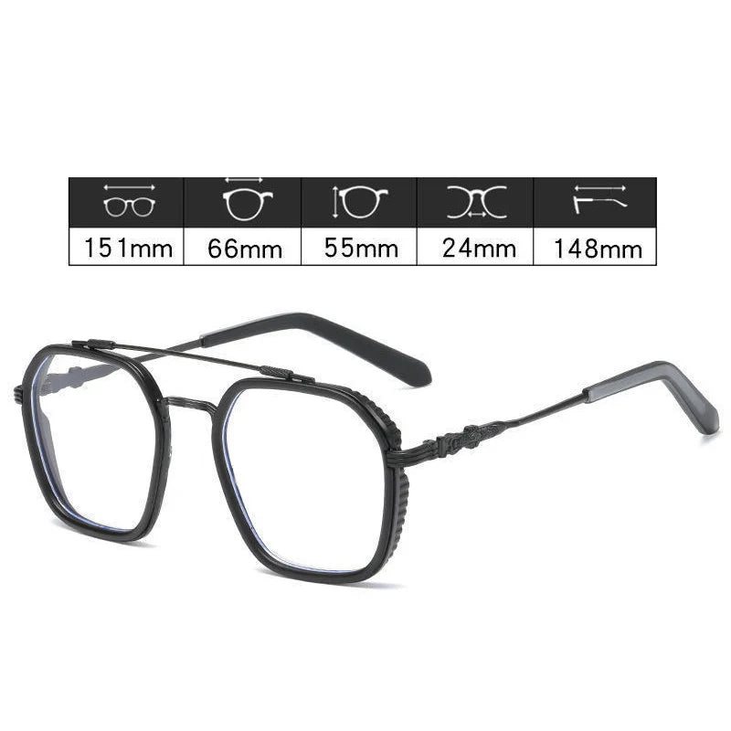 Femlion Retro Square Myopia Glasses -0.5 to -6.0 Diopter Unisex Square Frame