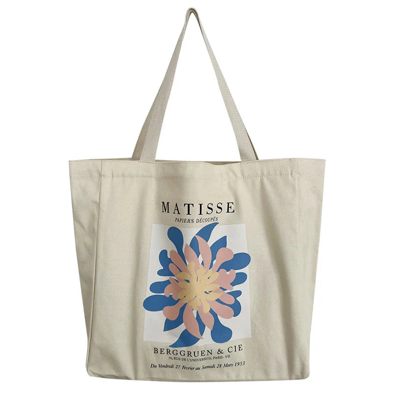 Femlion Henri Matisse Flower Print Canvas Shoulder Bag