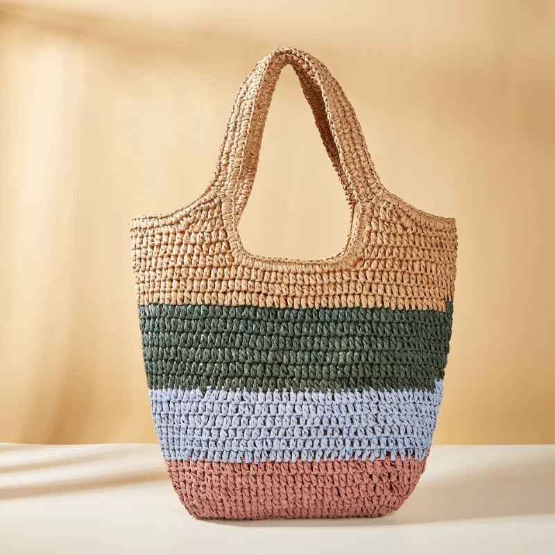 Femlion Versatile Hand-Woven Shoulder Bag - Artistic Trend Beach Handbag