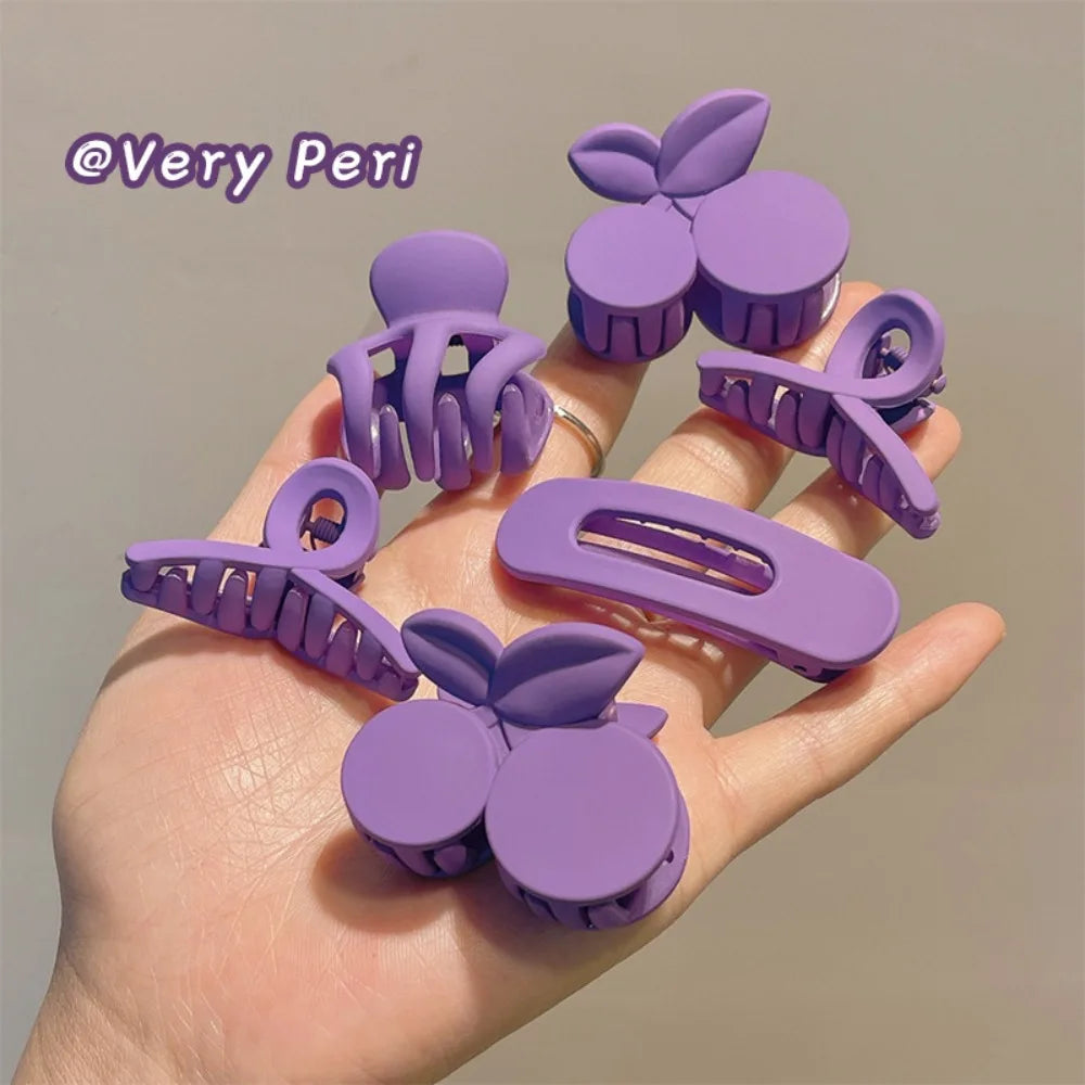 Femlion Purple Flowers Back Head Hairpin Catch Clip Hair Clip Styling Tool