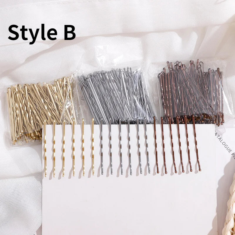 Femlion Black Alloy Bobby Pins Bridal Hair Clips 50Pcs Hair Styling Tools