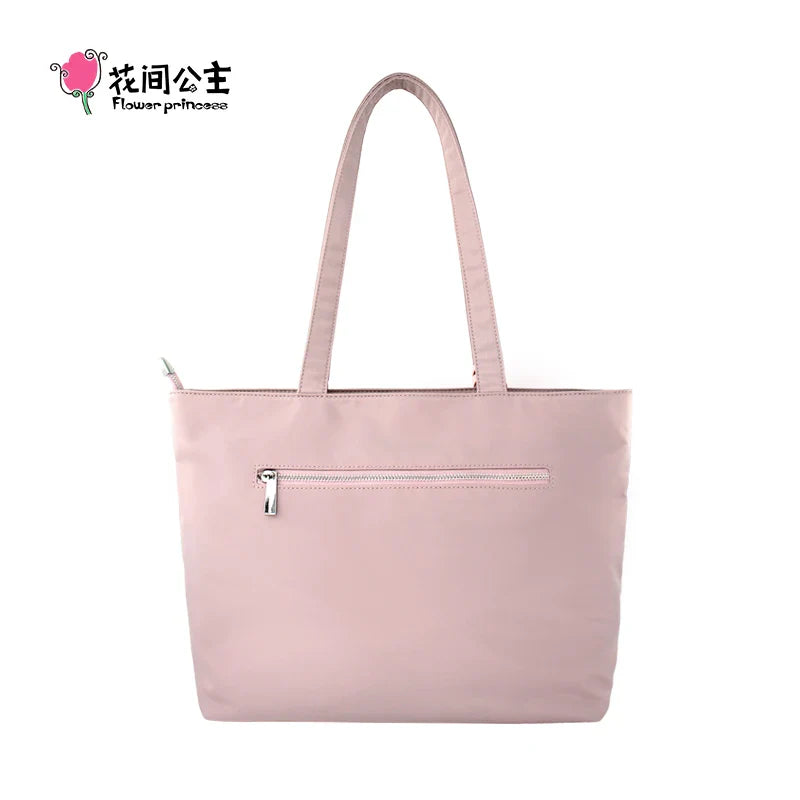 Femlion Flower Princess Pink Nylon Shoulder Bag for Women