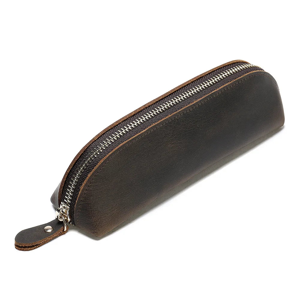 Femlion Leather Pen Bag & Glasses Storage Bag Wholesale Custom - Top Layer Cowhide