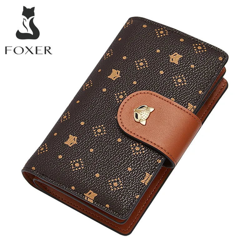 Femlion Animal Print PVC Wallet with Large Capacity for Elegant Ladies