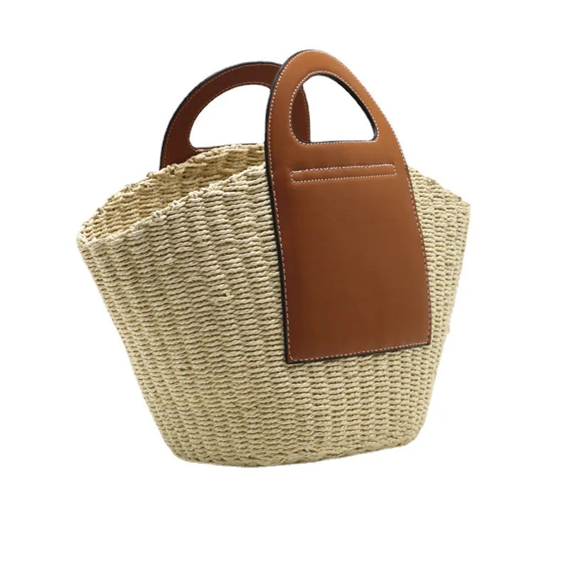 Femlion Hand-Held Straw Woven Bag - Fashion Women's Bag