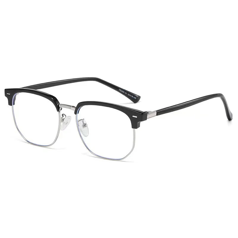 Femlion Retro Half-frame Anti-blue Light Myopia Glasses Unisex Diopter -1.0 To -6.0