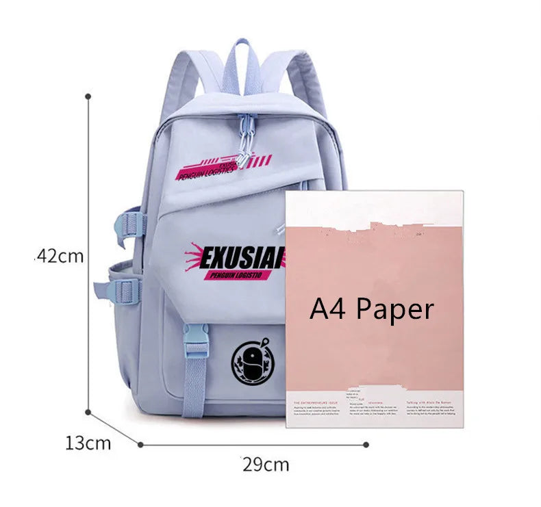 Femlion Pain Pack Badge Backpack for Teens - Waterproof Anime Schoolbag for Girls and Boys