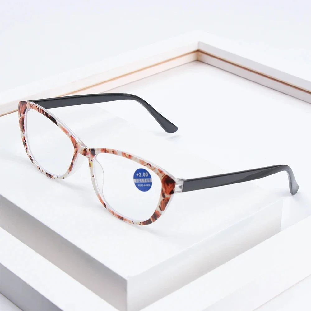 Femlion Printed Frame Anti-Blue Light Reading Glasses Men Women +1.0~+4.0