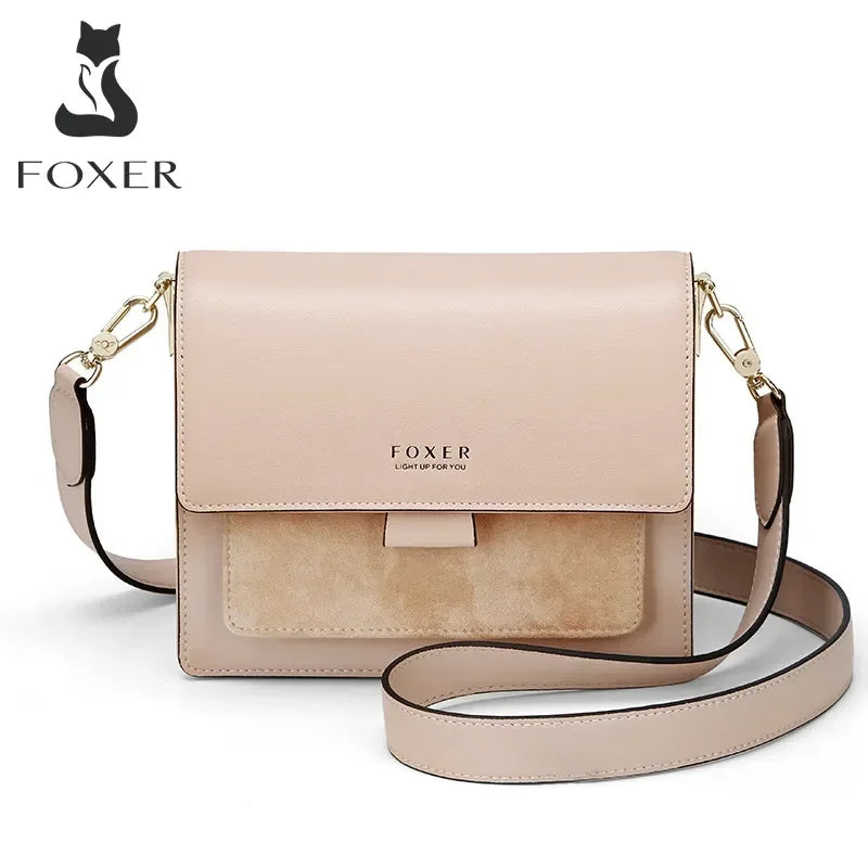 Femlion Mini Leather Crossbody Bag for Women, Fashion Shoulder Messenger Organ Lady Flap Bag