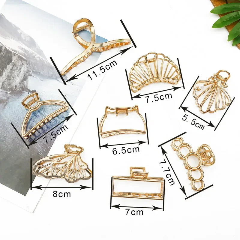 Femlion Moon Shape Geometric Hair Claws Clips for Women Korean Hair Accessories