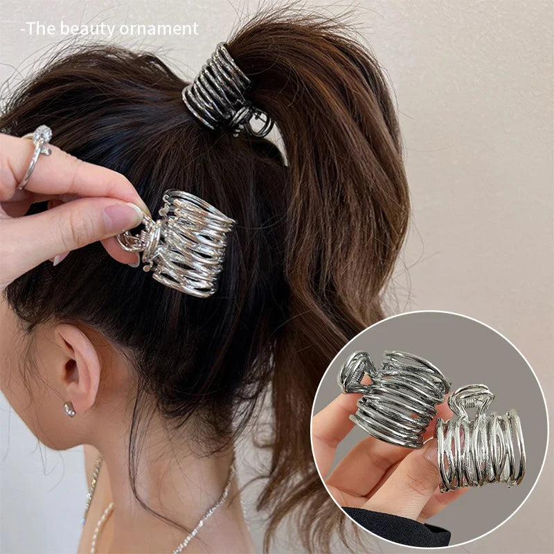 Femlion Metal Hair Claw Girls Clamps: Korean Style Ponytail Clip Hairpin Headwear