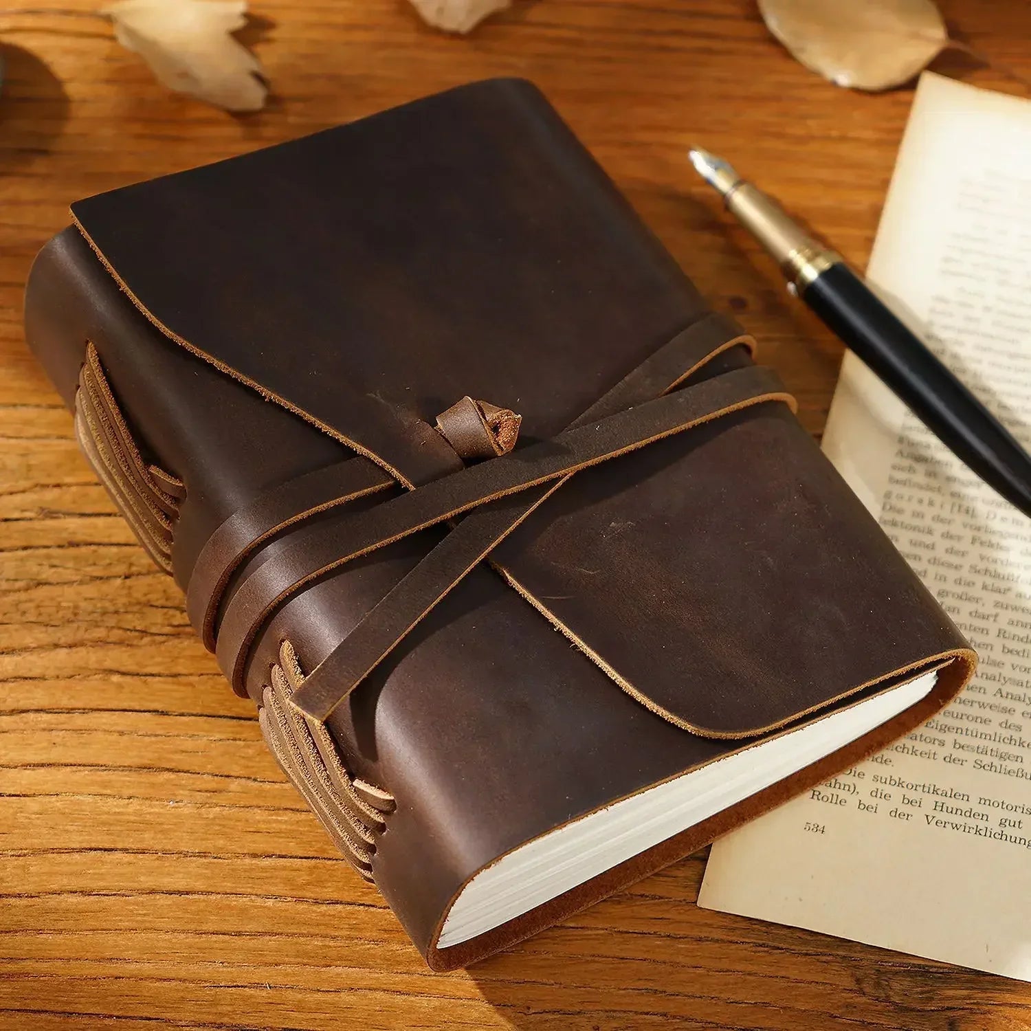 Femlion Retro Traveler Notebook: Handmade Cowhide Diary Book