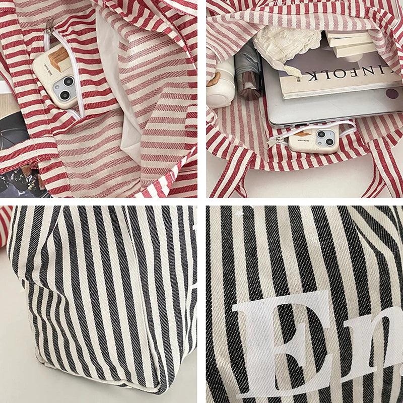 Femlion Everyday Stripes Canvas Shoulder Bag