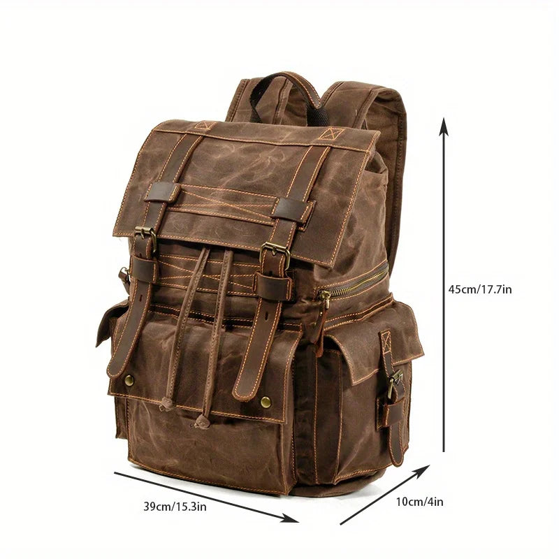 Femlion Canvas Laptop Backpack: Waterproof, Durable, Large Capacity Men's Rucksack