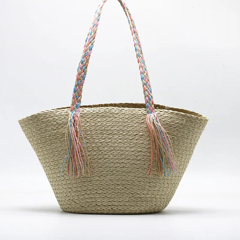 Femlion Paper Straw Woven Shoulder Bag