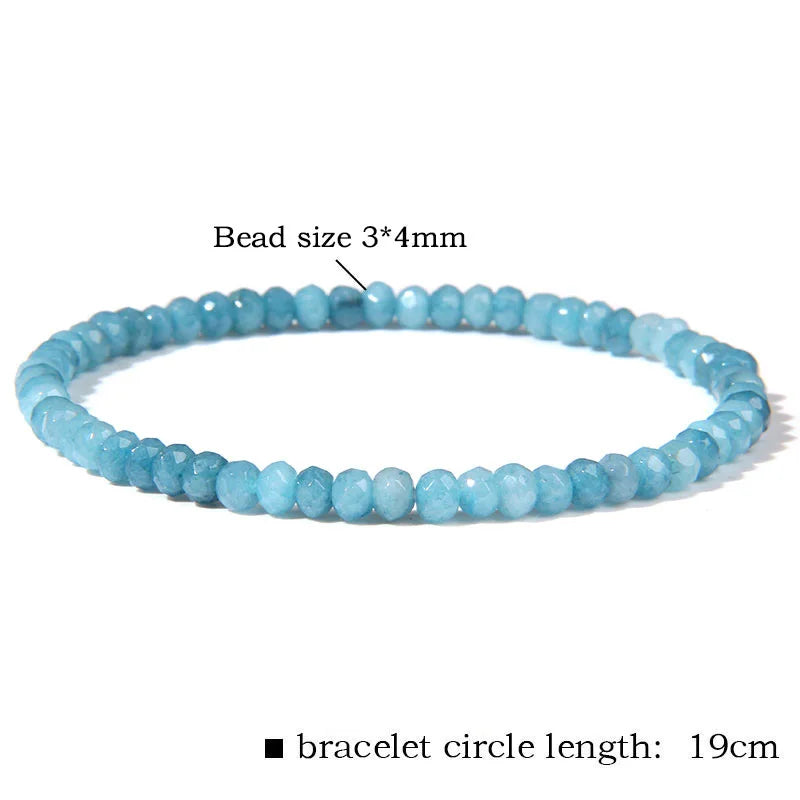 Femlion Faceted Gem Stone Bracelet Fashion Bangle for Men and Women