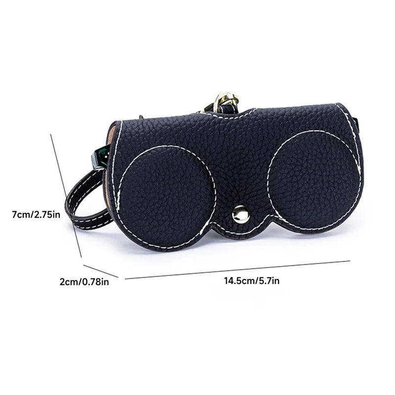 Femlion PU Leather Sunglasses Case Protective Sleeve with Lanyard