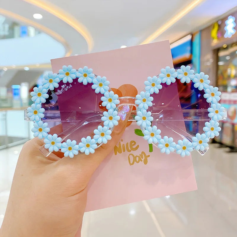 Femlion Daisy Sunflower Child Sunglasses UV400 Women Outdoor Party Eyewear