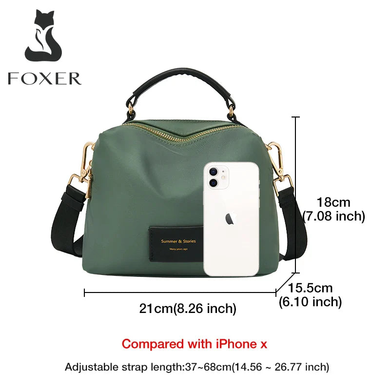 Femlion Simple Letter Crossbody Bag for Women - Oxford Light Messenger Bag