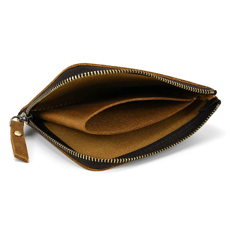 Femlion Genuine Leather Coin Purse for Men and Women