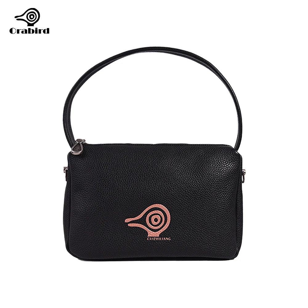 Femlion Retro Cow Leather Small Crossbody Bag for Casual Women