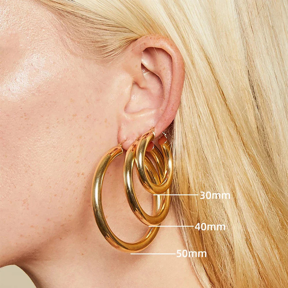 Femlion Gold Hoop Earrings: Classic Stainless Steel Statement Jewelry