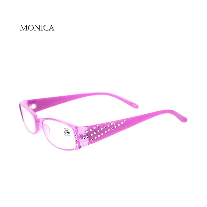 Femlion Diamond Resin Reading Glasses with Rhinestone Details