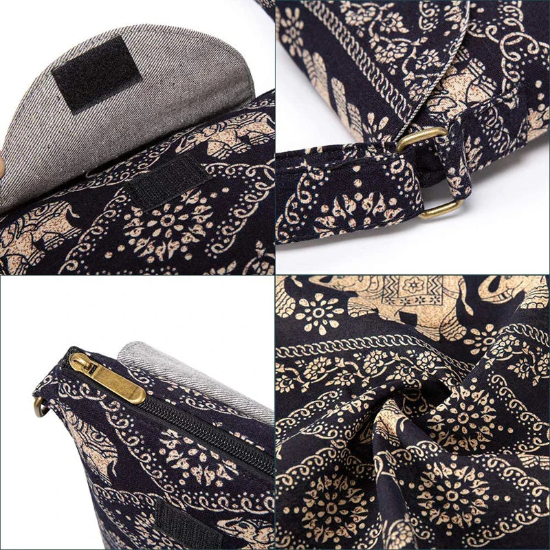 Femlion Bohemian Style Shoulder Bag | Vintage Small Crossbody Pouch with Large Pockets