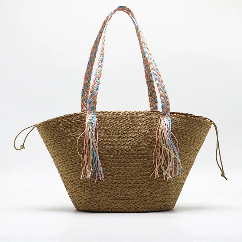 Femlion Paper Straw Woven Shoulder Bag