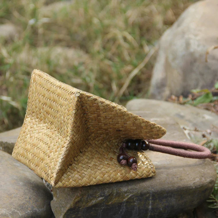 Femlion Woven Rattan Beach Handbag