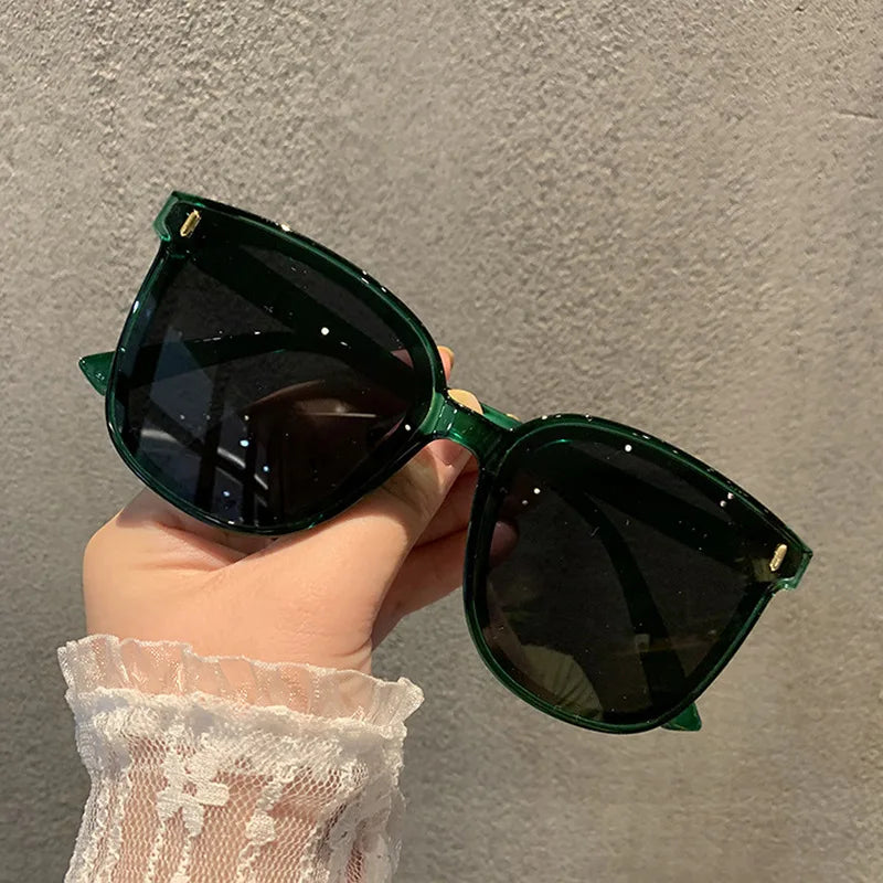 Femlion Retro Square Oversized Sunglasses for Women High Quality Brand Designer