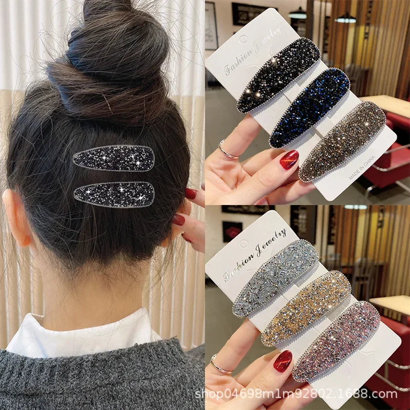 Femlion Rhinestone Square Hair Clip Set Women's Fashion Hair Accessories