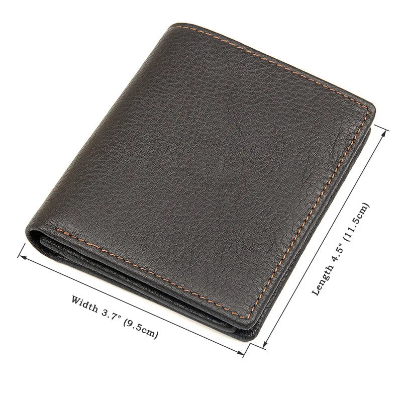 Femlion Men's Genuine Leather Bifold Wallet with Cash Clip and Card Slots