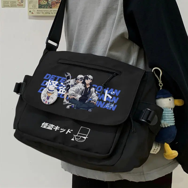 Femlion Detective Conan Shoulder Bag Set with Badges & Pendants