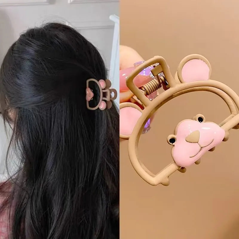 Femlion Little Bear Hair Claws Small Metal Clips Cute Kawaii Cartoon Headwear