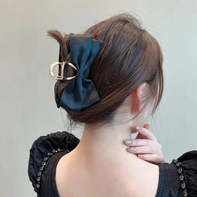 Femlion Metal Bow Hair Claw Clip - Elegant Hair Accessories for Women