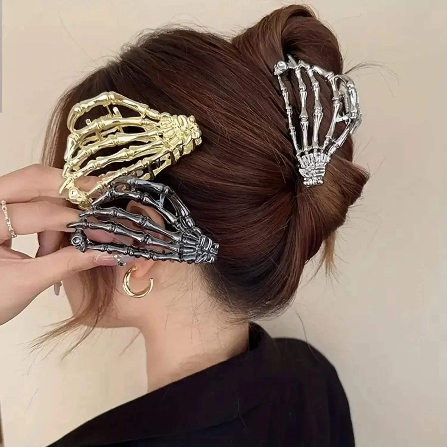 Femlion Spider Web Hair Crab Clips - Halloween Alloy Hair Claw Clips