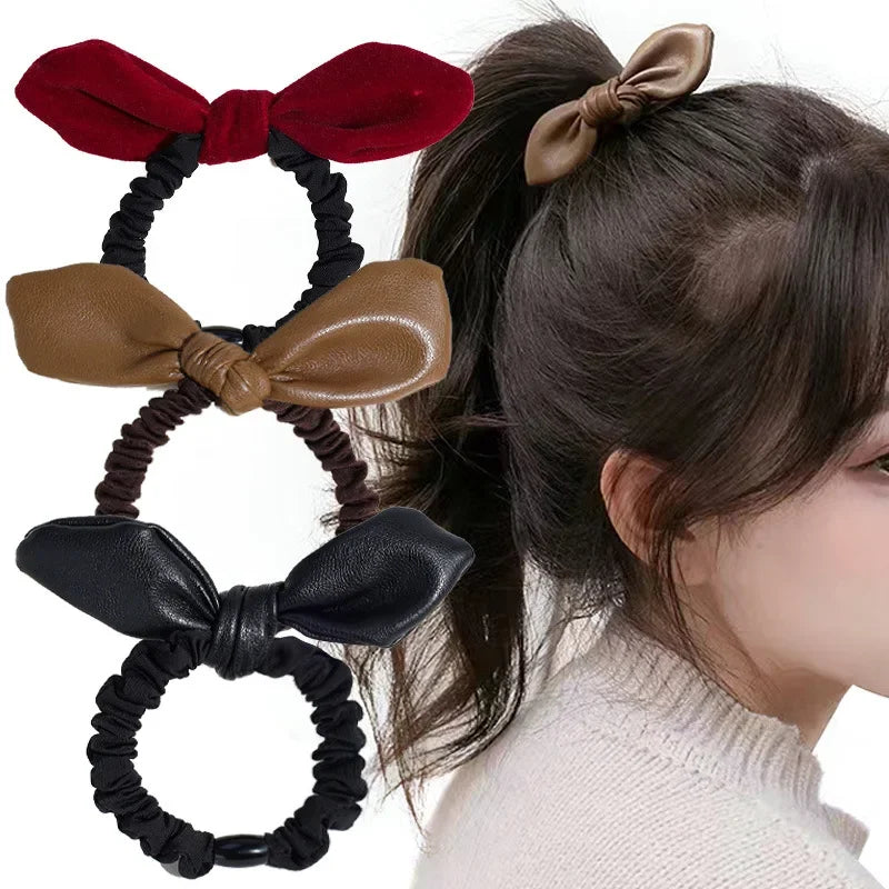 Femlion Velvet Bow Ponytail Hair Ties for Women