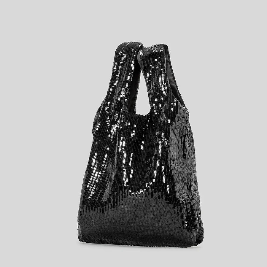 Femlion Sequins Tote: Luxury Shinny Party Purse with Minimalist Vest Design