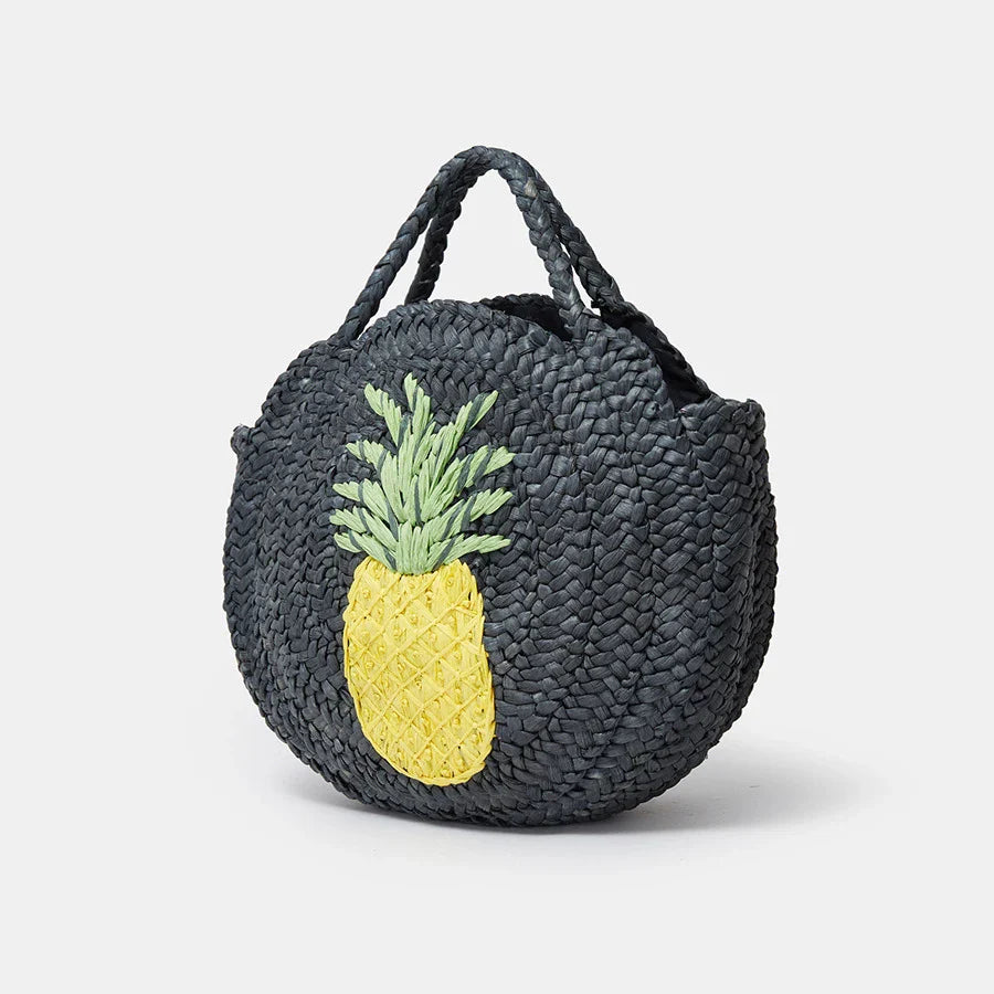 Femlion Pineapple Pattern Straw Handbag - Summer Beach Tote Bag 2023