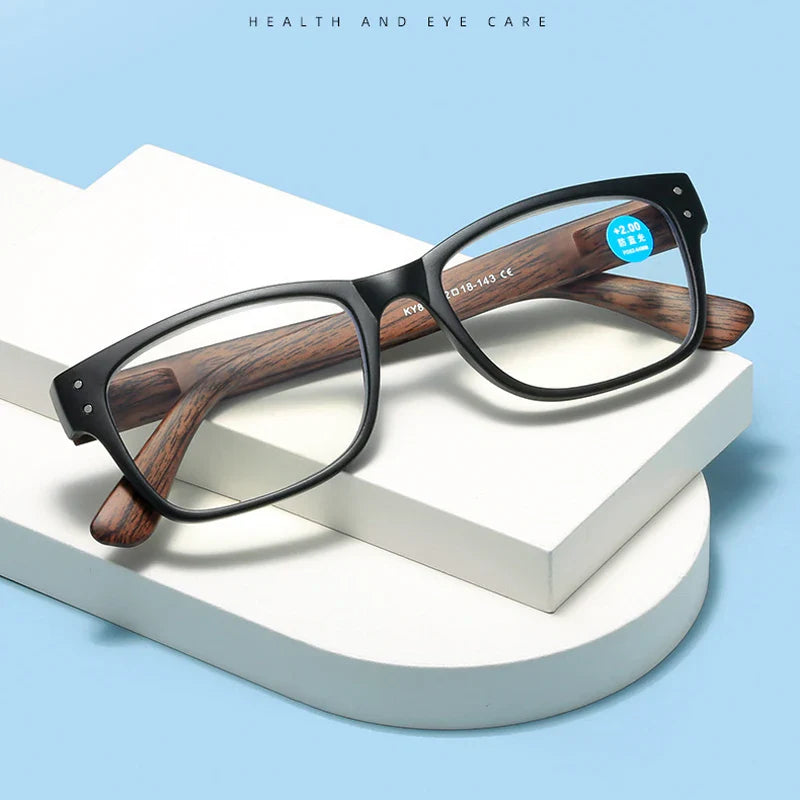 Femlion Wood Grain Anti Blue Light Reading Glasses +1.0 to +4.0 Diopter