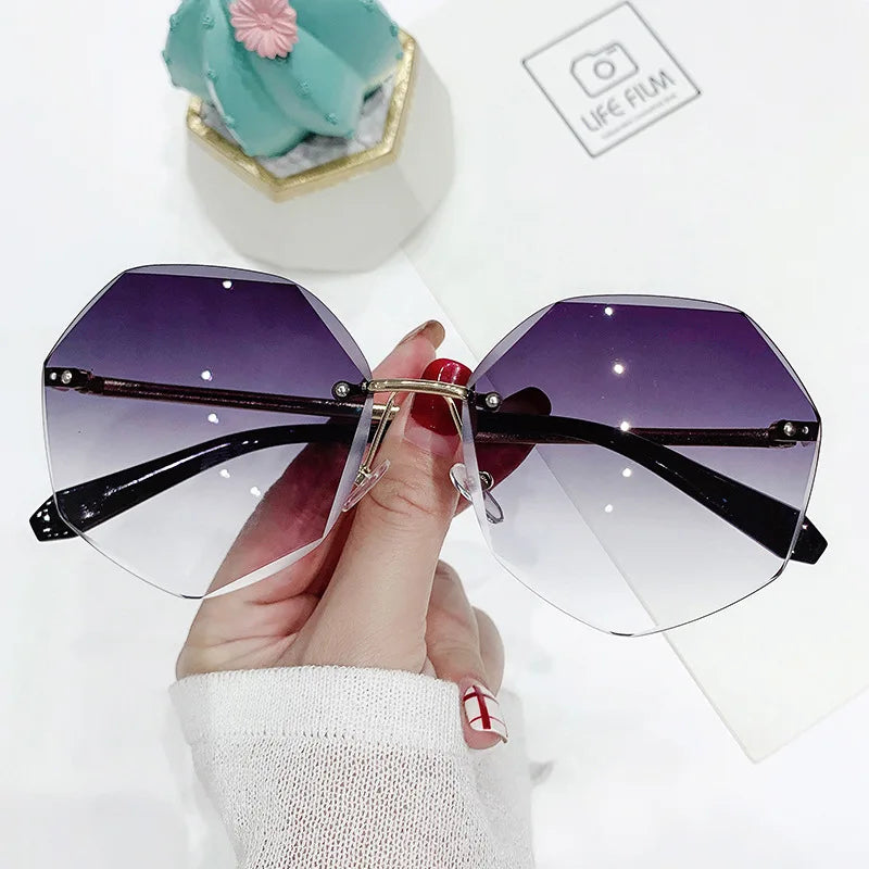 Femlion Octagonal Metallic Sunglasses Retro Style UV400 Eyewear Lens Protection