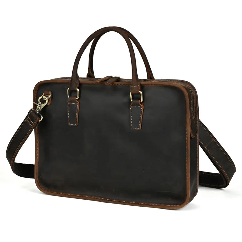 Femlion Retro Men's Laptop Briefcase Top Grade Business Bag Luxury Style Tote Bag